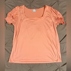 Peach Puff Sleeve Blouse